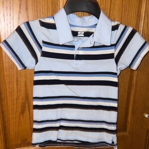 The Children's Place Light Blue and Navy Striped Polo